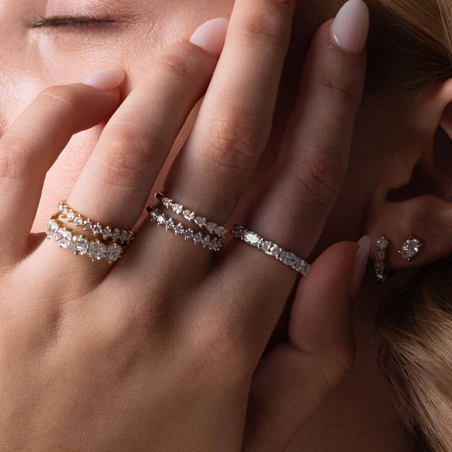 0.25 TCW Round Shaped Half Eternity Lab Grown Diamond Wedding Band