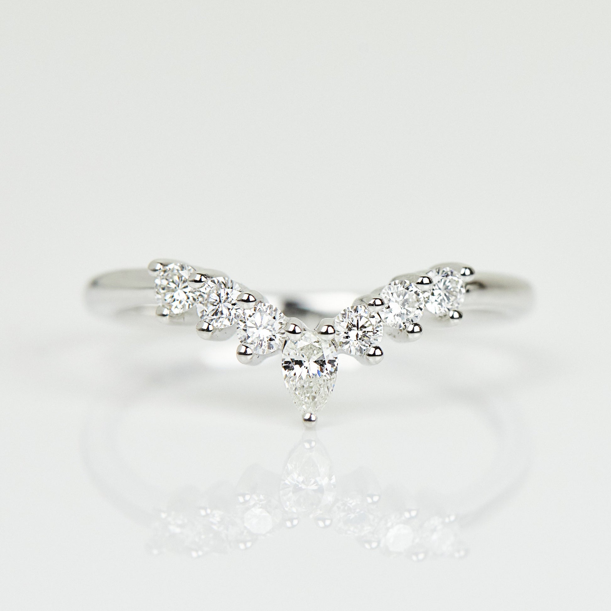 0.25 TCW Round Shaped Half Eternity Lab Grown Diamond Wedding Band