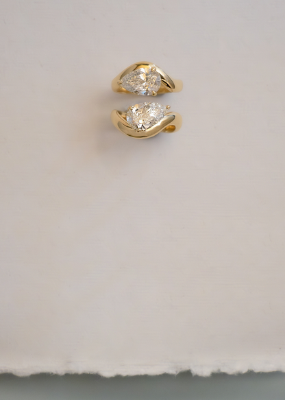 Marquise Shaped Three Stone Lab Grown Diamond Engagement Ring