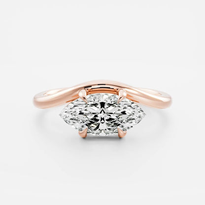 Marquise Cut Cluster Styled Lab Grown Diamond Engagement Ring