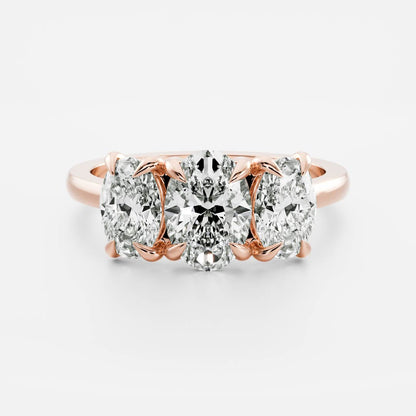 Stunning 1.0-2.0 CT Oval Moissanite Engagement Ring with Three Stone Design