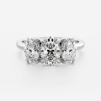 Stunning 1.0-2.0 CT Oval Moissanite Engagement Ring with Three Stone Design