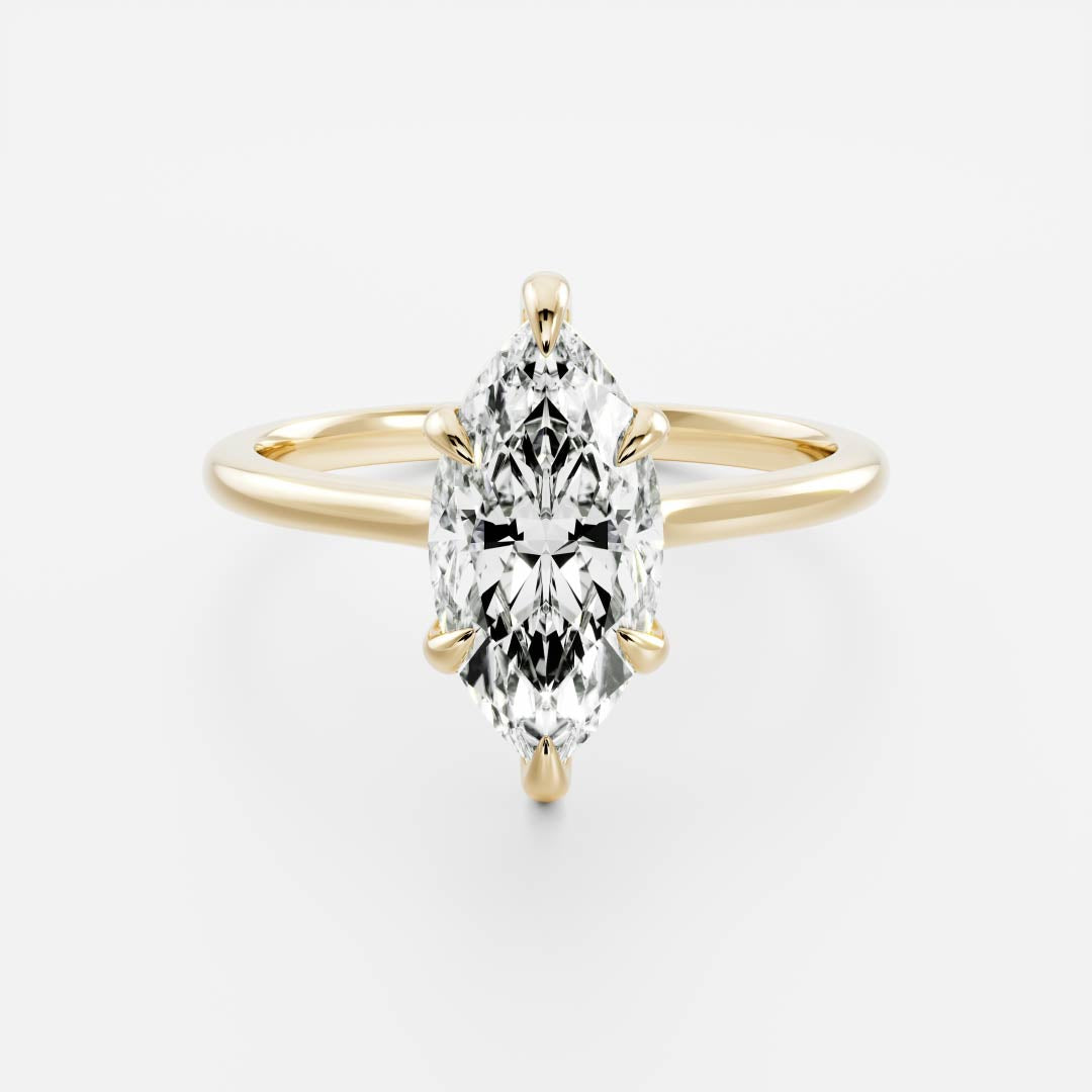 Marquise Cut Cluster Styled Lab Grown Diamond Engagement Ring