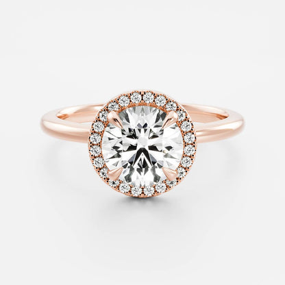 Stunning 1.0-2.0 CT Round Moissanite Engagement Ring with Halo Design