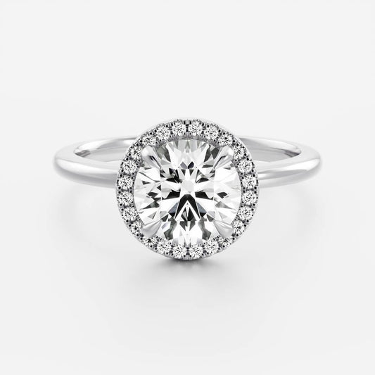 Stunning 1.0-2.0 CT Round Moissanite Engagement Ring with Halo Design