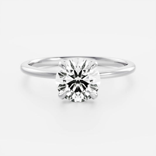 Stunning 1.0-2.0 CT Round Moissanite Engagement Ring with Solitaire Design
