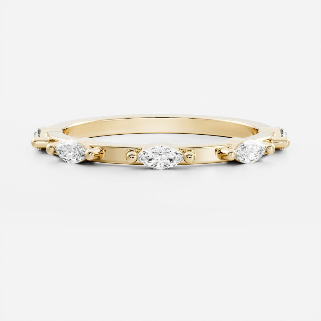 0.25 TCW Round Shaped Half Eternity Lab Grown Diamond Wedding Band