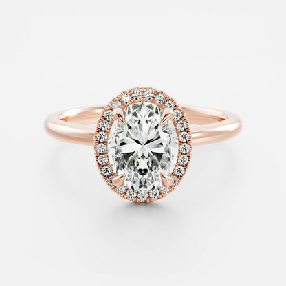 Stunning 1.0-2.0 CT Oval Moissanite Engagement Ring with Halo Design