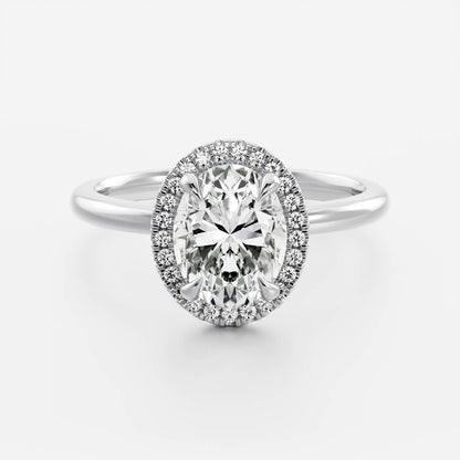 Stunning 1.0-2.0 CT Oval Moissanite Engagement Ring with Halo Design