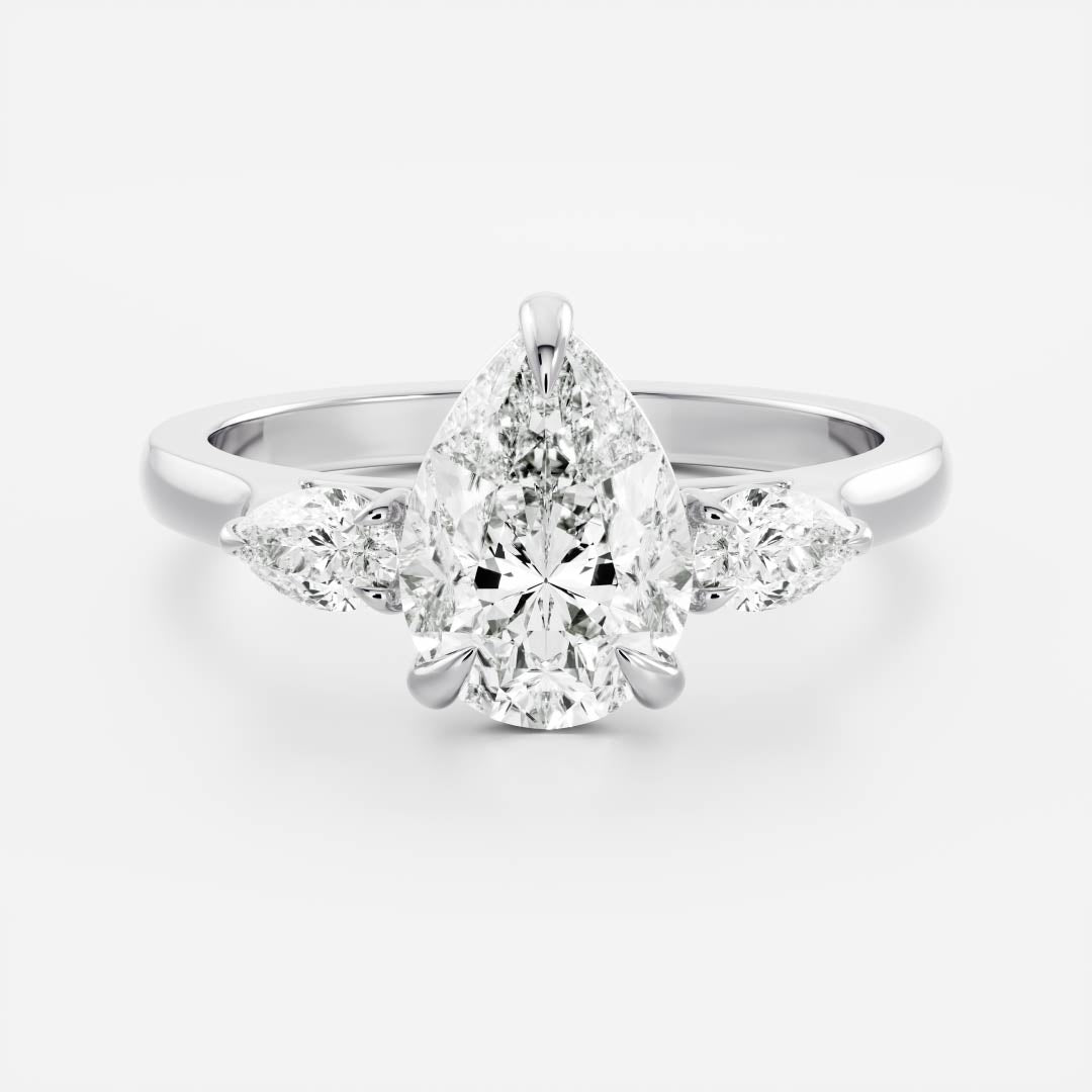 Marquise Cut Cluster Styled Lab Grown Diamond Engagement Ring