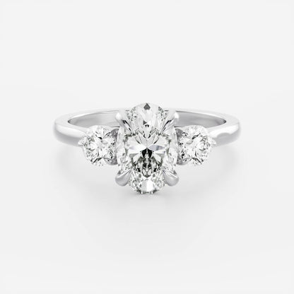 Stunning 1.5-2.5 CT Oval Moissanite Engagement Ring with Three Stone Design