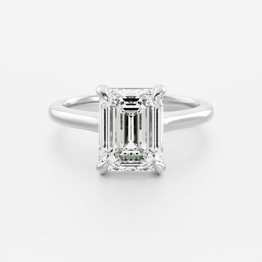 Stunning 2.0-3.0 CT Emerald Moissanite Engagement Ring with Solitaire Design