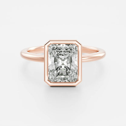 Stunning 1.0-2.0 CT Radiant Moissanite Engagement Ring with Bezel Design
