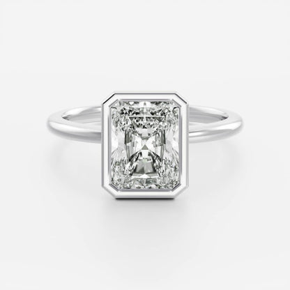 Stunning 1.0-2.0 CT Radiant Moissanite Engagement Ring with Bezel Design