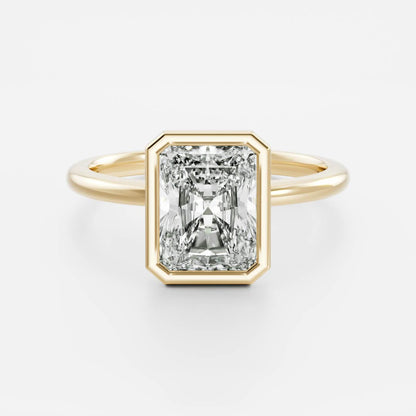 Stunning 1.0-2.0 CT Radiant Moissanite Engagement Ring with Bezel Design