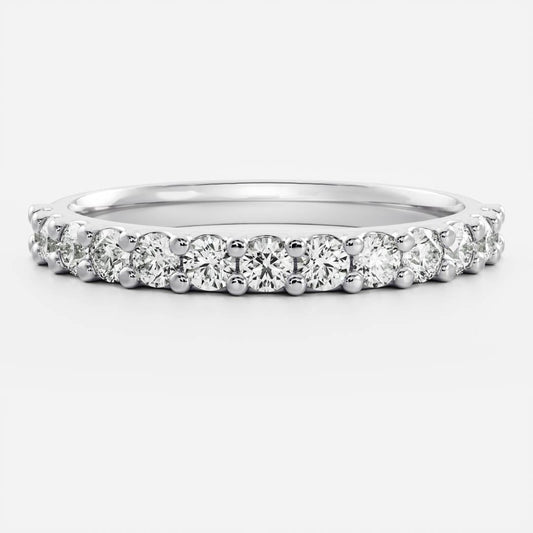 Stunning 0.20 TCW Round Moissanite Stones Half Eternity Wedding Bands