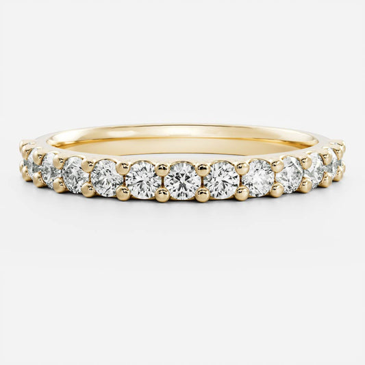 0.25 TCW Round Shaped Half Eternity Lab Grown Diamond Wedding Band