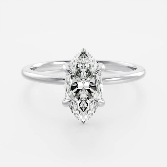Marquise Cut Cluster Styled Lab Grown Diamond Engagement Ring