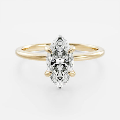 Marquise Cut Cluster Styled Lab Grown Diamond Engagement Ring