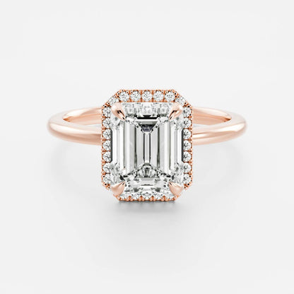 Stunning 1.5-2.5 CT Emerald Moissanite Engagement Ring with Halo Design