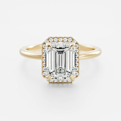 Stunning 1.5-2.5 CT Emerald Moissanite Engagement Ring with Halo Design