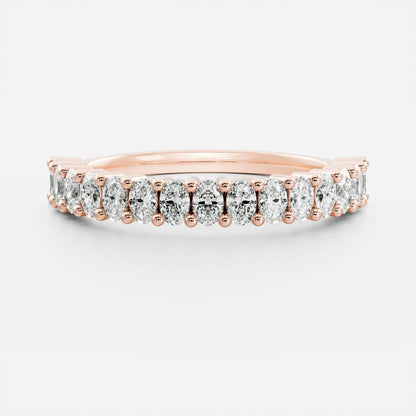 Stunning 0.30 CT Oval Moissanite Stones Half Eternity Wedding Band