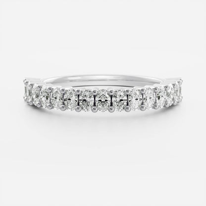 Stunning 0.30 CT Oval Moissanite Stones Half Eternity Wedding Band