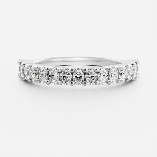 Stunning 0.30 CT Oval Moissanite Stones Half Eternity Wedding Band