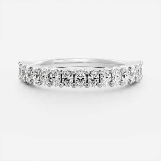 0.25 TCW Round Shaped Half Eternity Lab Grown Diamond Wedding Band