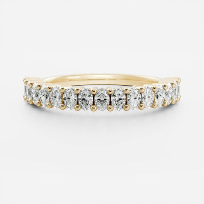 Stunning 0.30 CT Oval Moissanite Stones Half Eternity Wedding Band