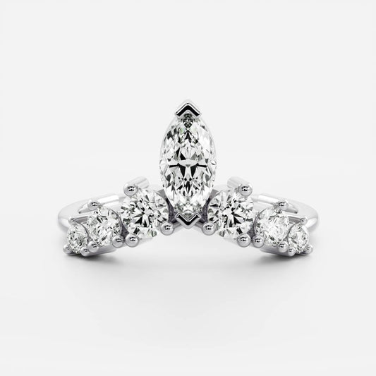 0.25 TCW Round Shaped Half Eternity Lab Grown Diamond Wedding Band