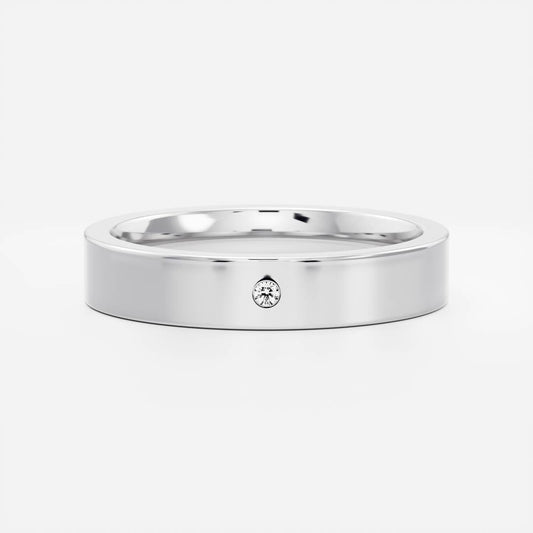 Classic 0.10 CT Round Moissanite Single Stone Wedding Band for Men's