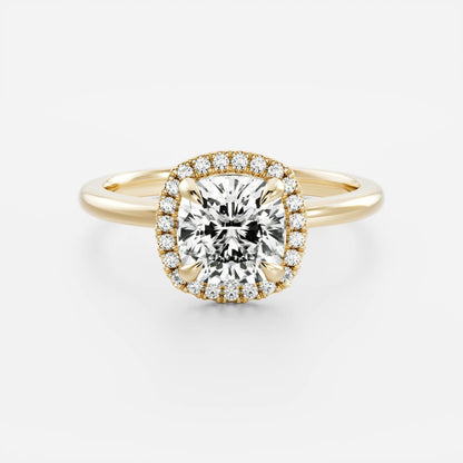 Stunning 1.0-2.0 CT Cushion Moissanite Engagement Ring with Halo Design