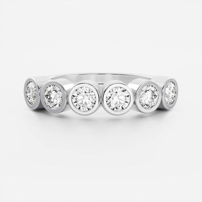 Stunning 0.20 TCW Round Moissanite Stones Bezel Wedding Bands