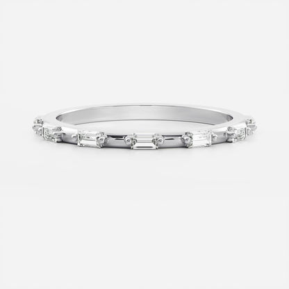 Stunning 0.20 CT Baguette Moissanite Stones Dainty Wedding Bands