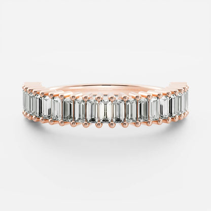 Stunning 0.40 TCW Baguette Moissanite Stones Half Eternity Wedding Band