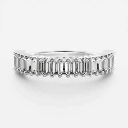 Stunning 0.40 TCW Baguette Moissanite Stones Half Eternity Wedding Band
