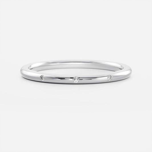 Stunning 0.1 TCW Round Moissanite Stones Flush Wedding Bands