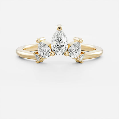 0.25 TCW Round Shaped Half Eternity Lab Grown Diamond Wedding Band