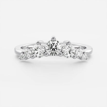 Stunning 0.20 CT Round Moissanite Stones Curved Wedding Bands