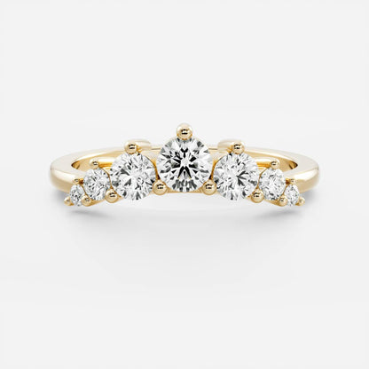 Stunning 0.20 CT Round Moissanite Stones Curved Wedding Bands