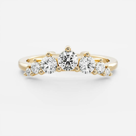 0.25 TCW Round Shaped Half Eternity Lab Grown Diamond Wedding Band