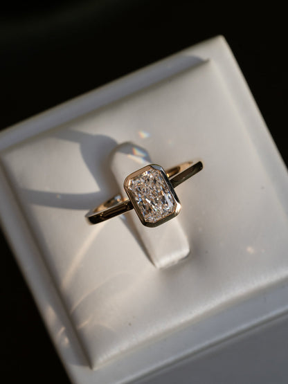 Marquise Shaped Three Stone Lab Grown Diamond Engagement Ring