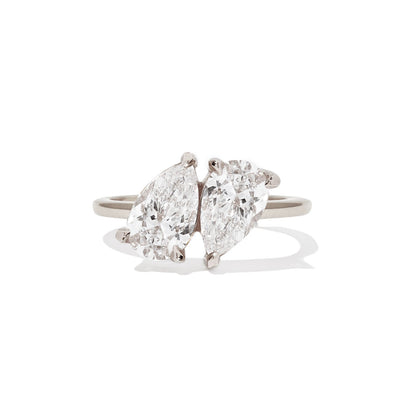 Marquise Shaped Three Stone Lab Grown Diamond Engagement Ring