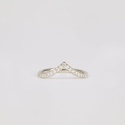 0.20 TCW Round Shaped Curved Moissanite Wedding Band