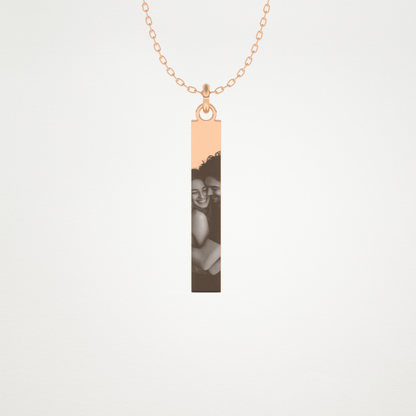 Custom Photo Printed Pendant Necklace – 14K/18K Gold & 925 Silver 11