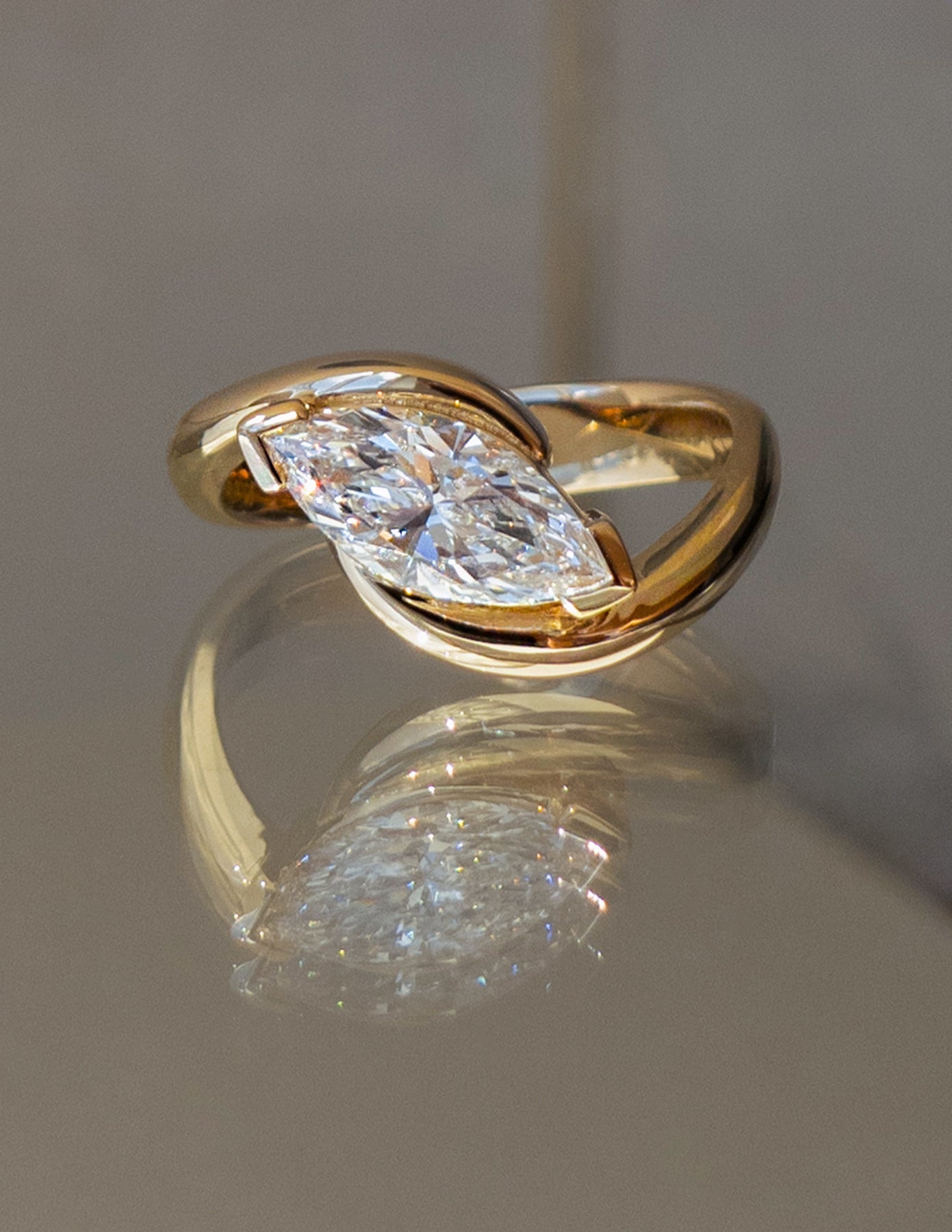 1.5 CT Marquise Lab Grown Solitaire Ring Engagement Ring (US Size 6 Ready To Ship)