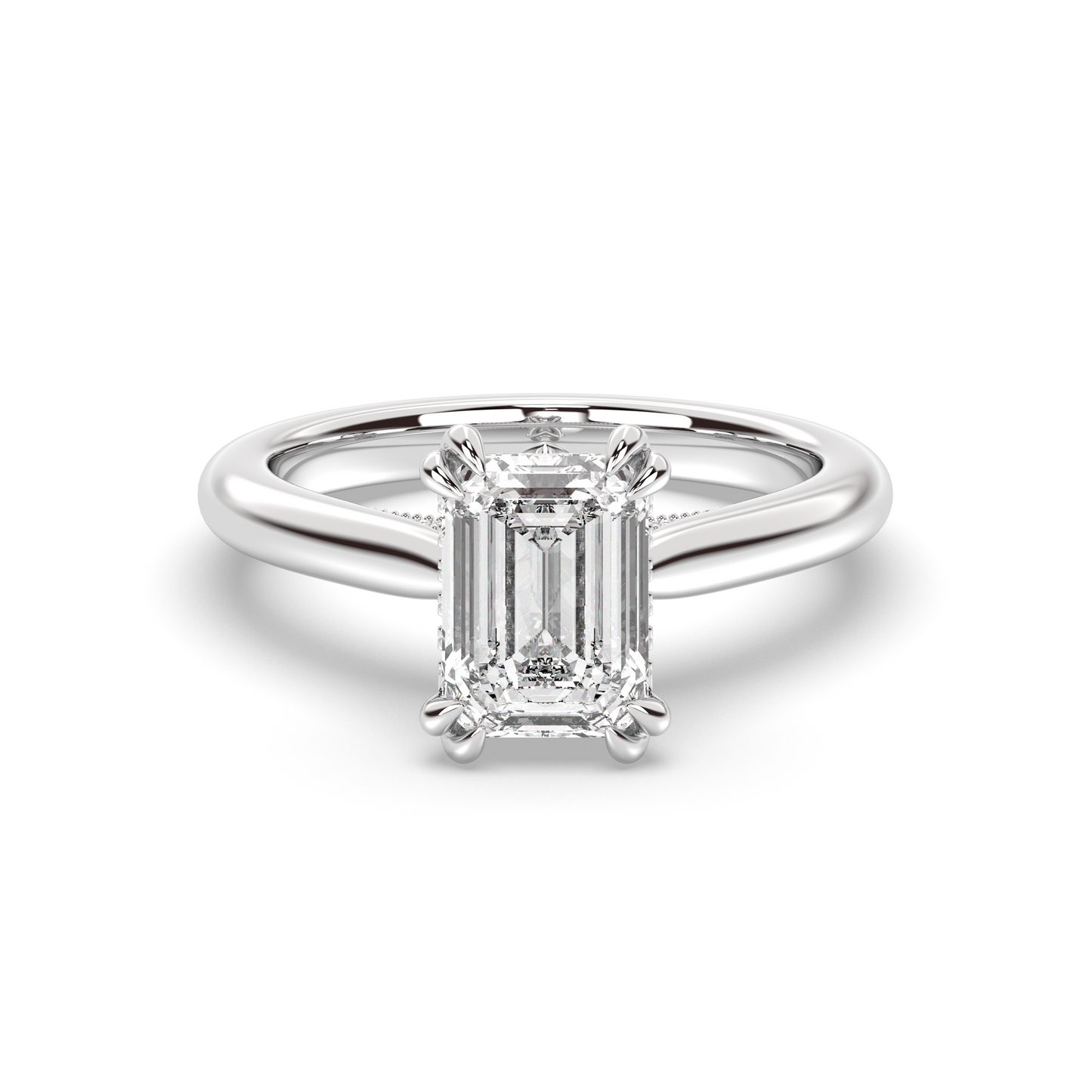 Marquise Shaped Three Stone Lab Grown Diamond Engagement Ring