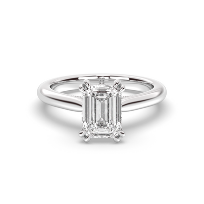 Marquise Shaped Three Stone Lab Grown Diamond Engagement Ring