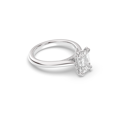 Marquise Shaped Three Stone Lab Grown Diamond Engagement Ring